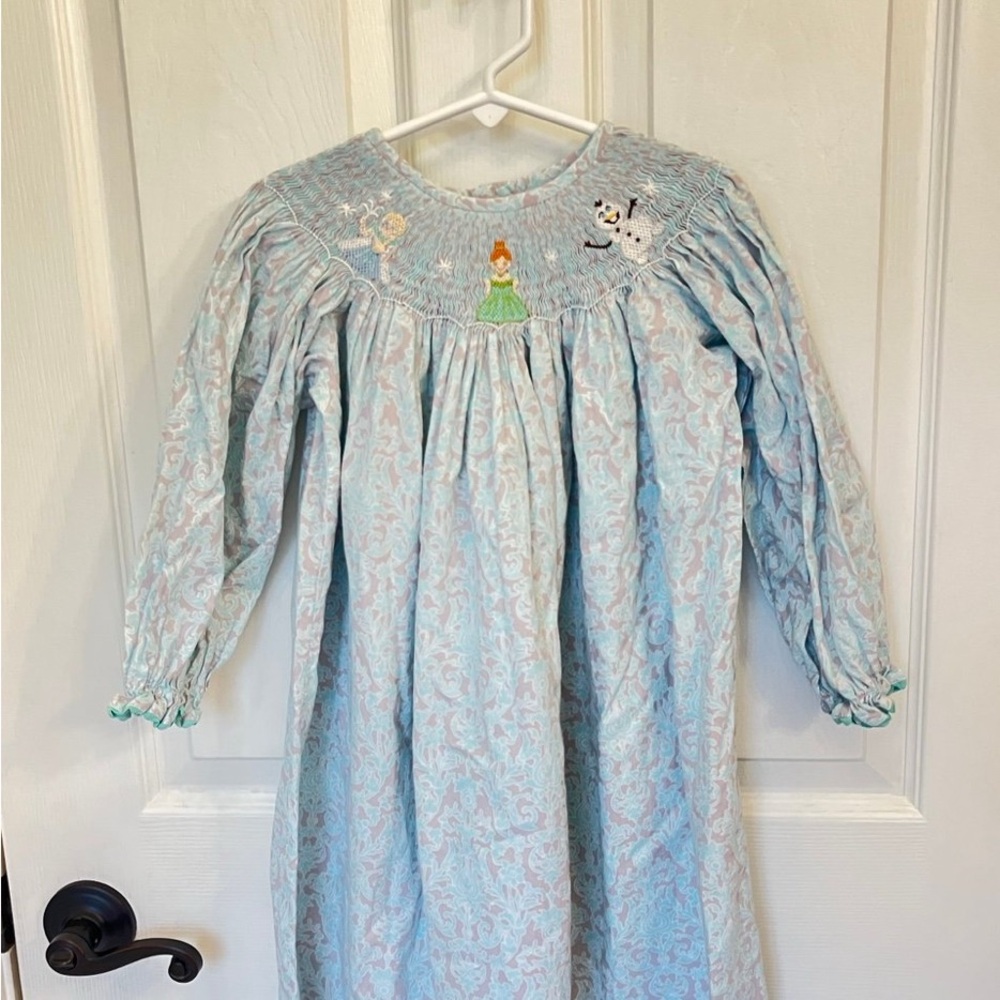 Girls Frozen Smocked Dress